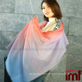 Gradient Color Kashmir Wool Wide Plain Shawl